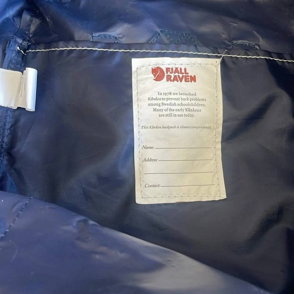 Pre-owned Fjallraven Kanken Classic Backpack Navy Blue School Bag Everyday Pack